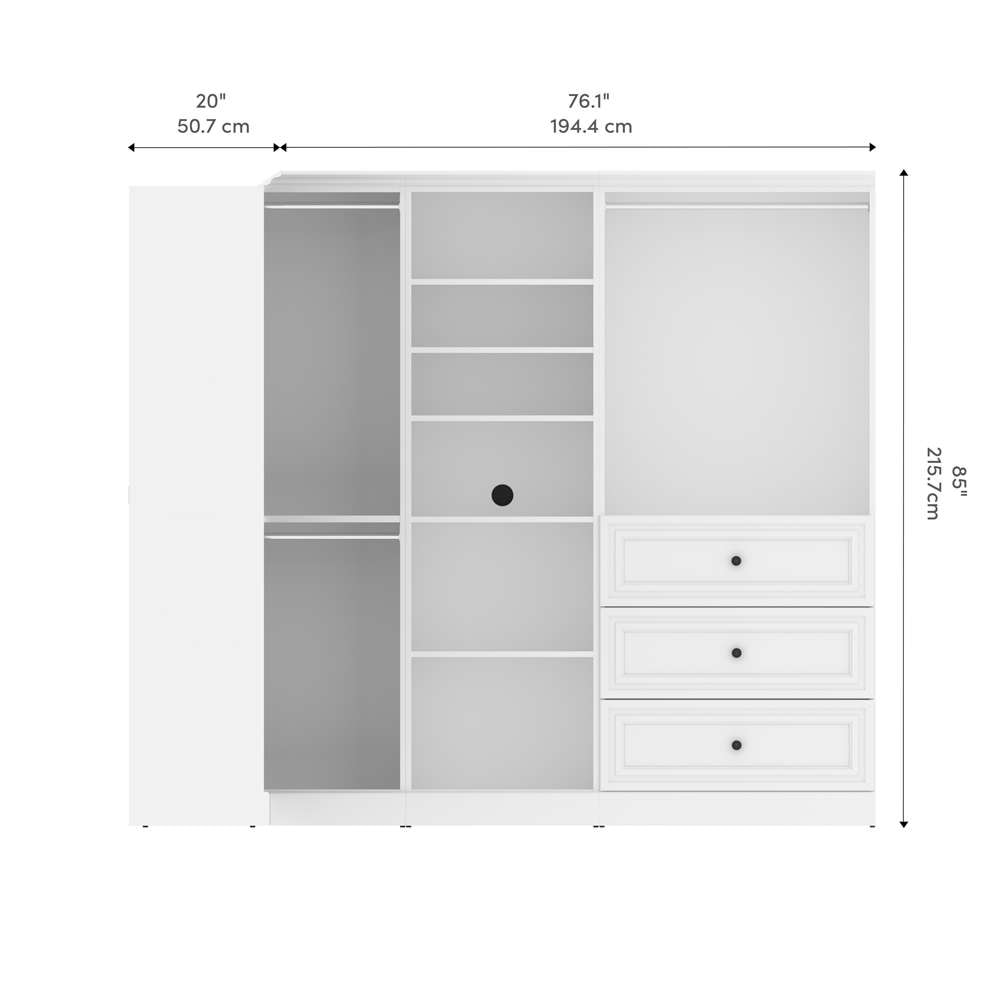 Bestar - Versatile 90W Walk-In Closet Organizer in White - 40854-17 veiw 9
