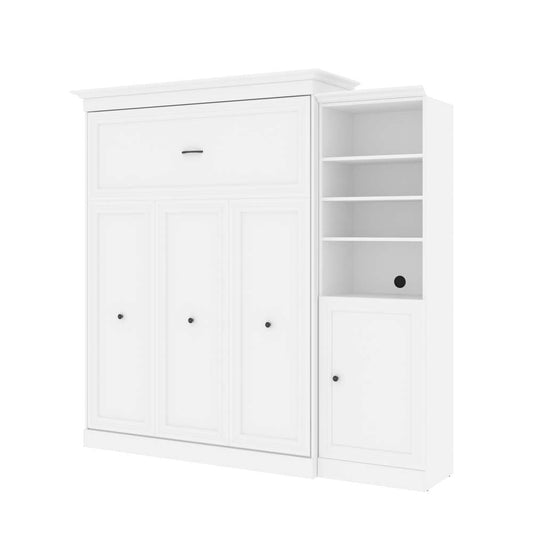 Bestar - Versatile 93W Queen Murphy Bed and Storage Cabinet (92W) in White - 40882-17 veiw 1