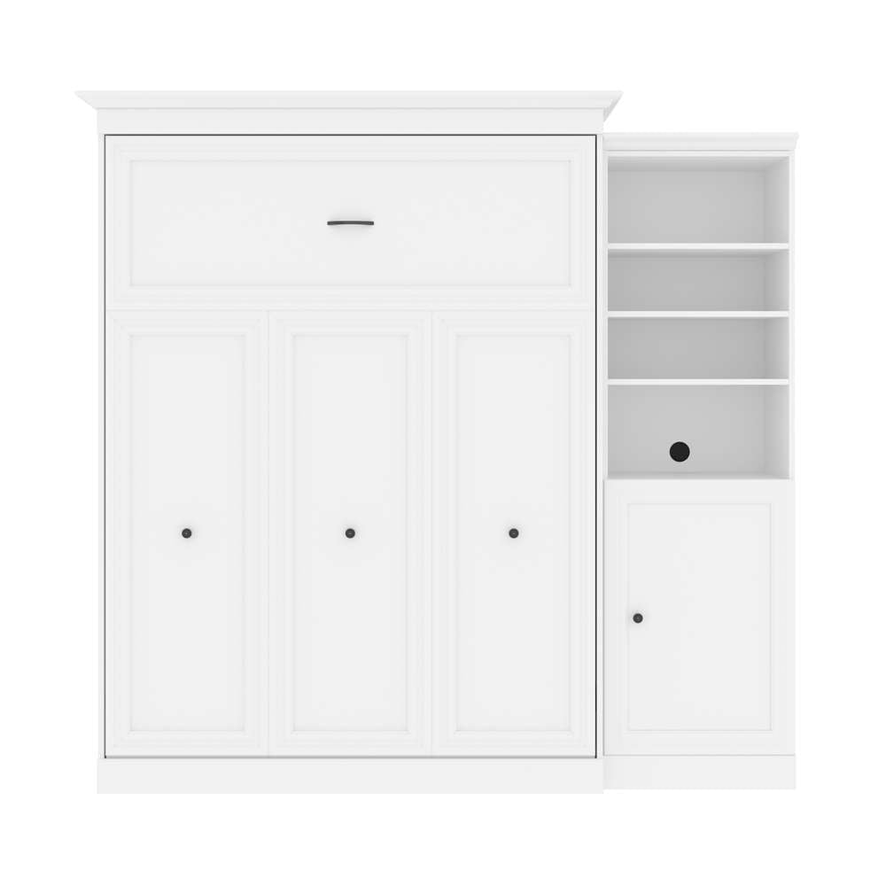 Bestar - Versatile 93W Queen Murphy Bed and Storage Cabinet (92W) in White - 40882-17 veiw 3