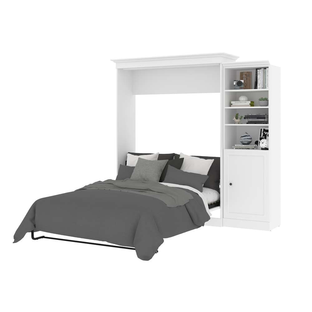 Bestar - Versatile 93W Queen Murphy Bed and Storage Cabinet (92W) in White - 40882-17 veiw 8