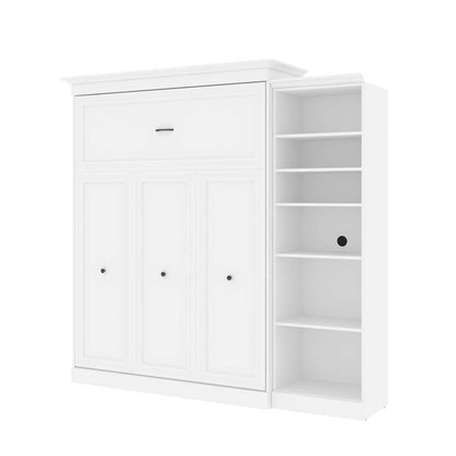 Bestar - Versatile 93W Queen Murphy Bed with Shelving Unit (92W) in White - 40880-17 veiw 1