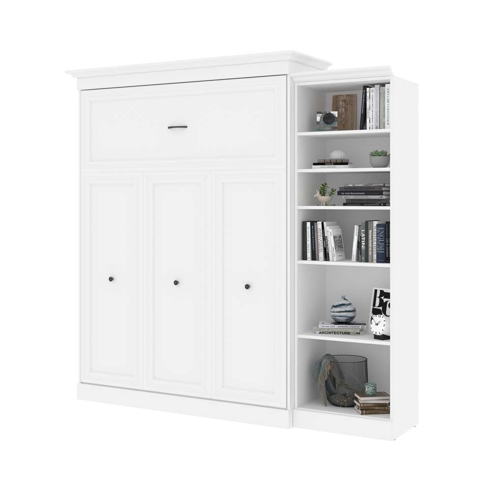 Bestar - Versatile 93W Queen Murphy Bed with Shelving Unit (92W) in White - 40880-17 veiw 2