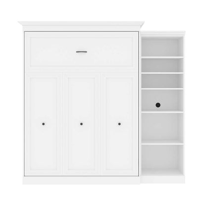 Bestar - Versatile 93W Queen Murphy Bed with Shelving Unit (92W) in White - 40880-17 veiw 3