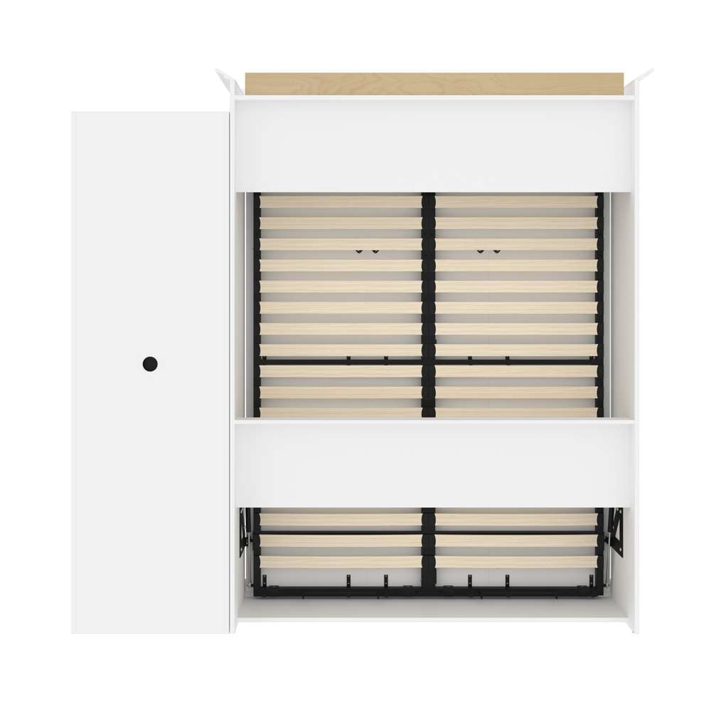 Bestar - Versatile 93W Queen Murphy Bed with Shelving Unit (92W) in White - 40880-17 veiw 5