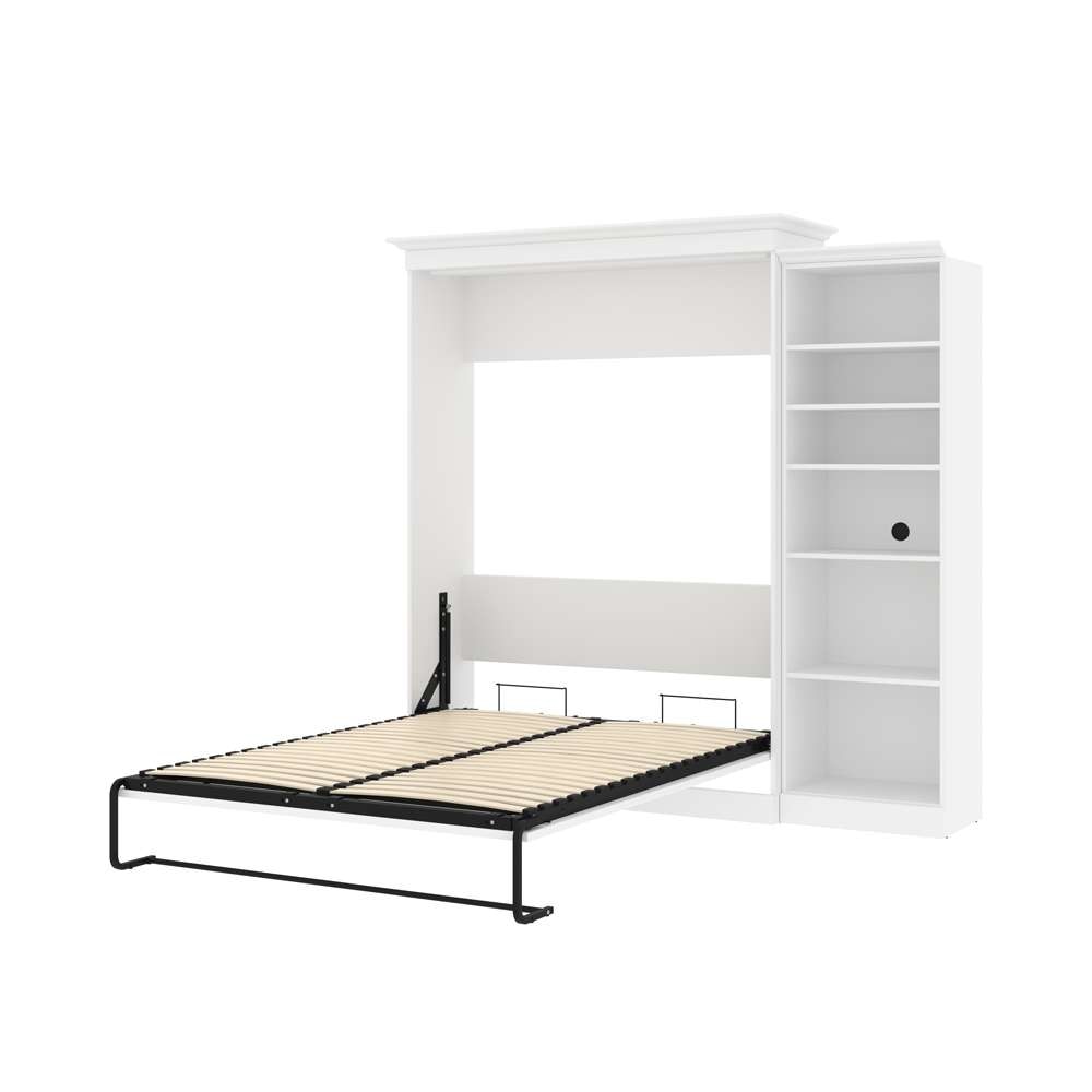 Bestar - Versatile 93W Queen Murphy Bed with Shelving Unit (92W) in White - 40880-17 veiw 7