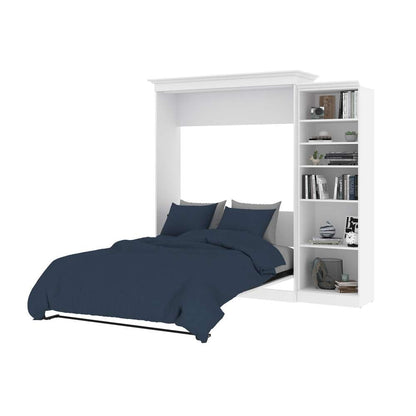 Bestar - Versatile 93W Queen Murphy Bed with Shelving Unit (92W) in White - 40880-17 veiw 8