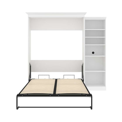 Bestar - Versatile 93W Queen Murphy Bed with Shelving Unit (92W) in White - 40880-17 veiw 9