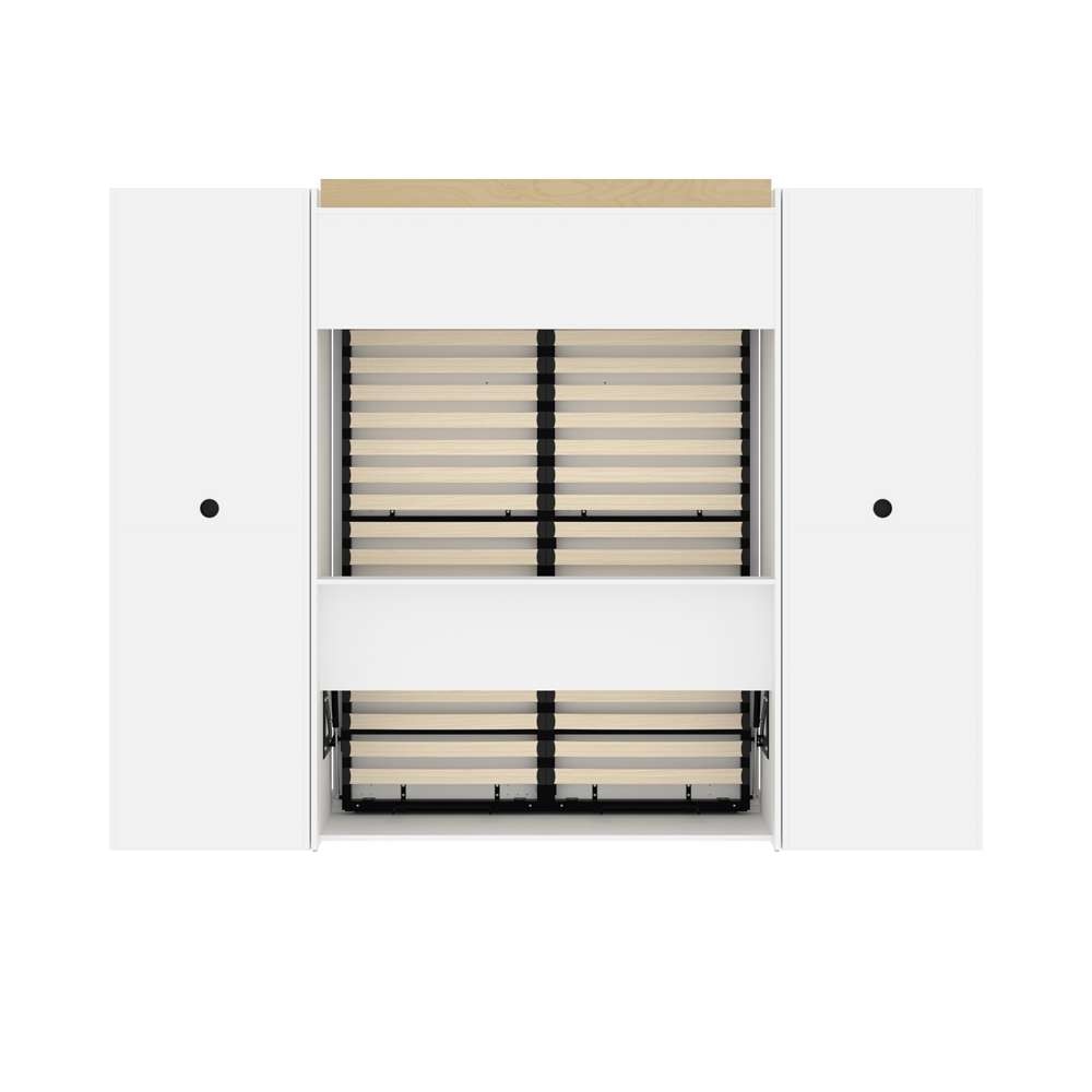 Bestar - Versatile Full Murphy Bed and 2 Shelving Units with Drawers (109W) in White - 40893-17 veiw 5