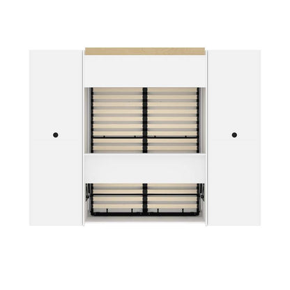 Bestar - Versatile Full Murphy Bed and 2 Shelving Units with Drawers (109W) in White - 40893-17 veiw 5