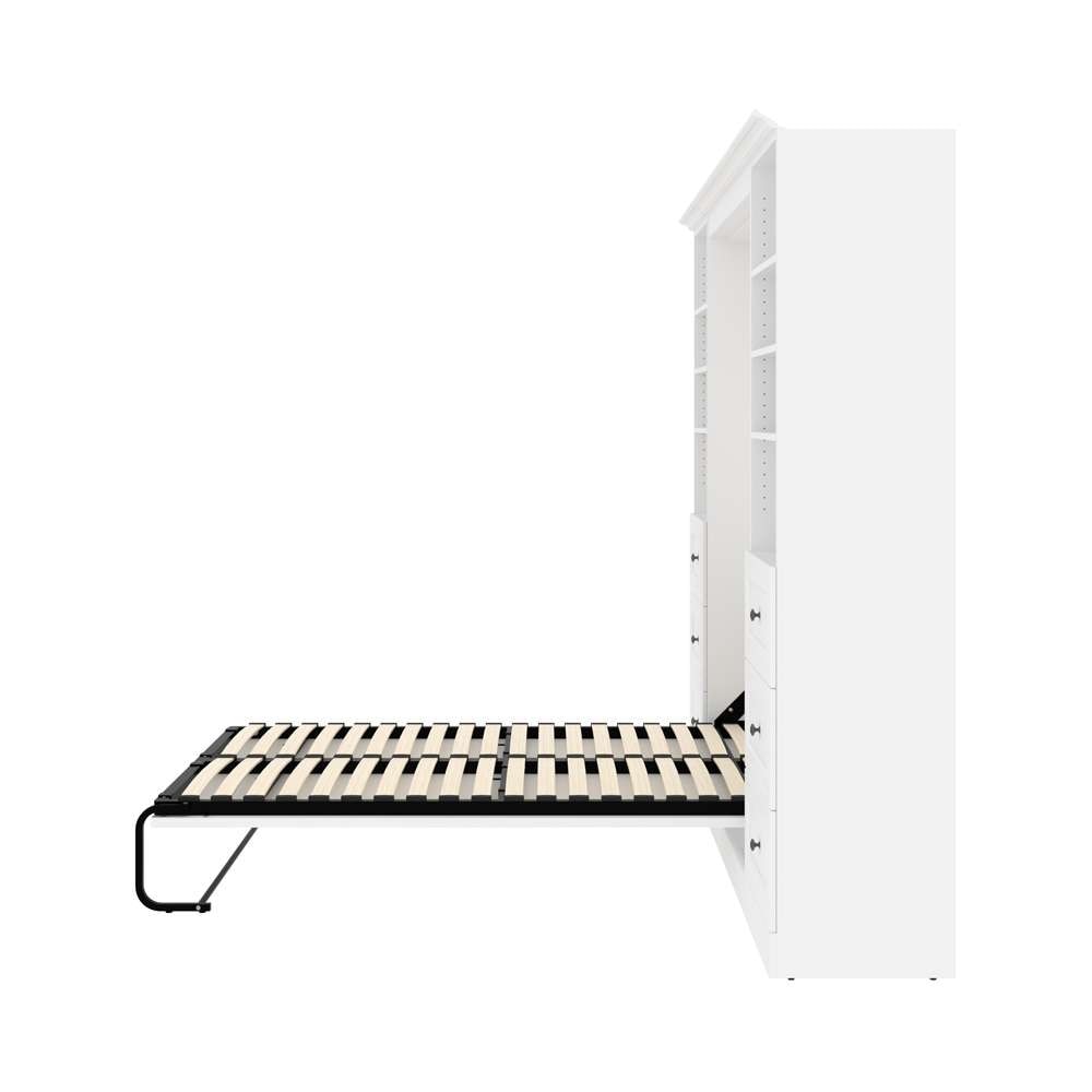 Bestar - Versatile Full Murphy Bed and 2 Shelving Units with Drawers (109W) in White - 40893-17 veiw 10