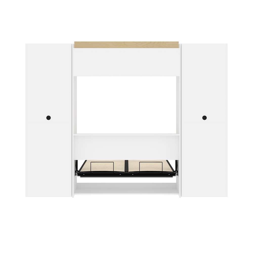 Bestar - Versatile Full Murphy Bed and 2 Shelving Units with Drawers (109W) in White - 40893-17 veiw 11