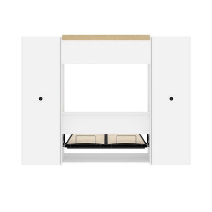 Bestar - Versatile Full Murphy Bed and 2 Shelving Units with Drawers (109W) in White - 40893-17 veiw 11