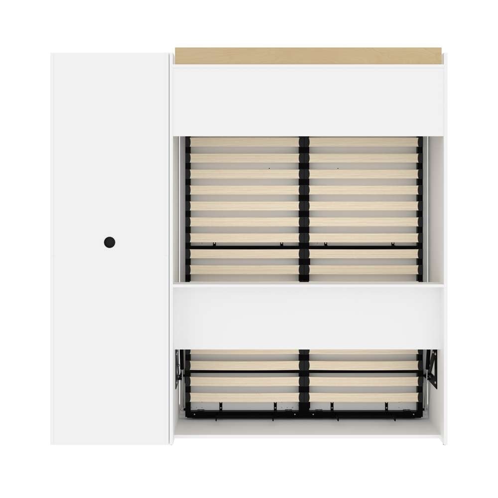 Bestar - Versatile Full Murphy Bed and Shelving Unit with Drawers (84W) in White - 40896-17 veiw 5