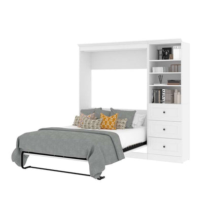Bestar - Versatile Full Murphy Bed and Shelving Unit with Drawers (84W) in White - 40896-17 veiw 8