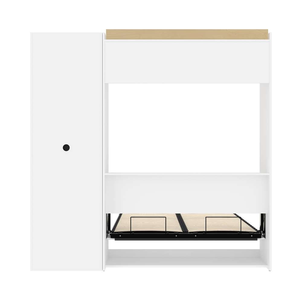 Bestar - Versatile Full Murphy Bed and Shelving Unit with Drawers (84W) in White - 40896-17 veiw 11