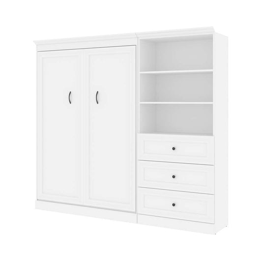 Bestar - Versatile Full Murphy Bed and Shelving Unit with Drawers (95W) in White - 40895-17 veiw 1
