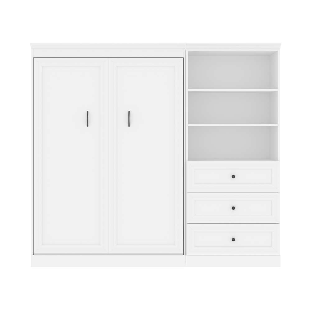 Bestar - Versatile Full Murphy Bed and Shelving Unit with Drawers (95W) in White - 40895-17 veiw 3