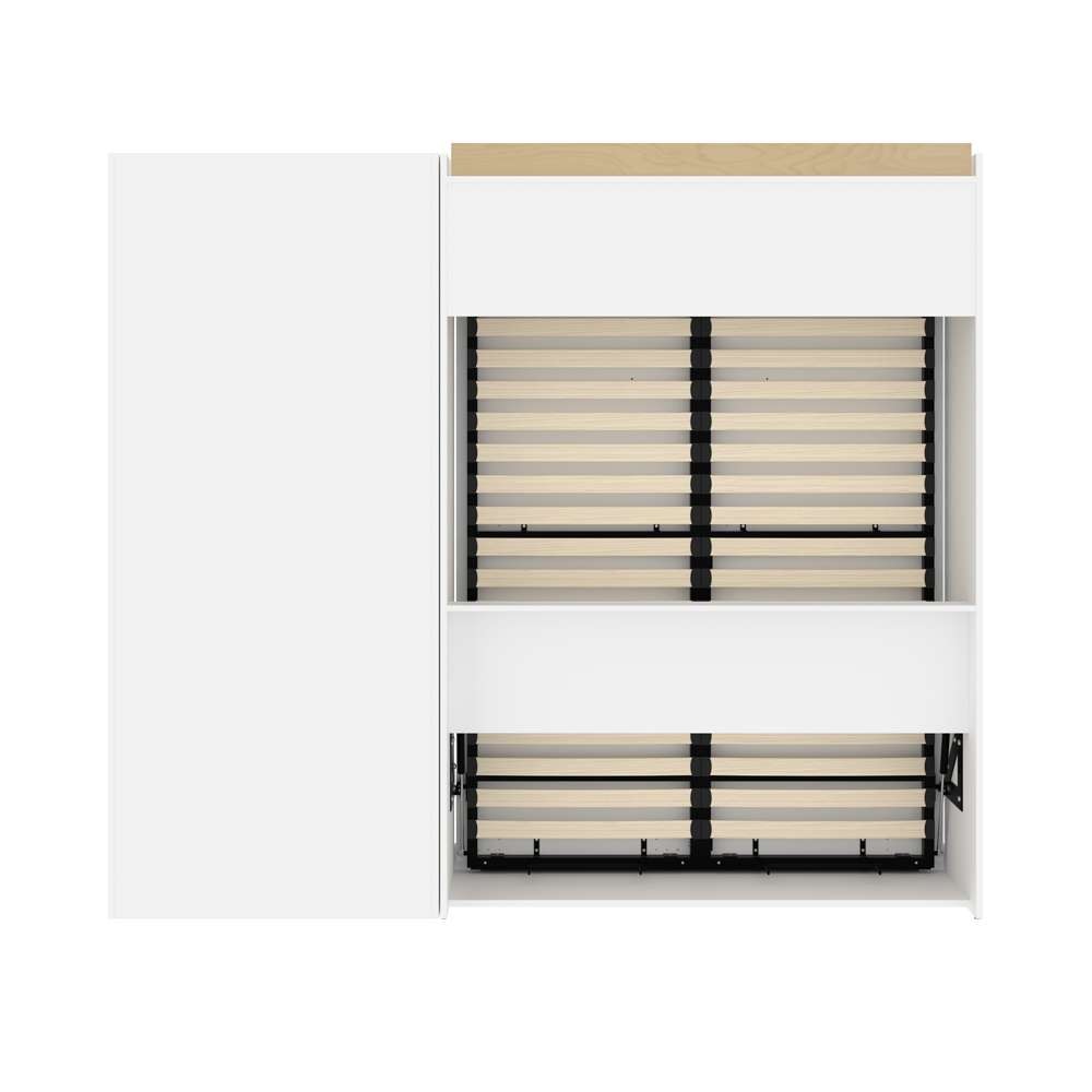 Bestar - Versatile Full Murphy Bed and Shelving Unit with Drawers (95W) in White - 40895-17 veiw 5