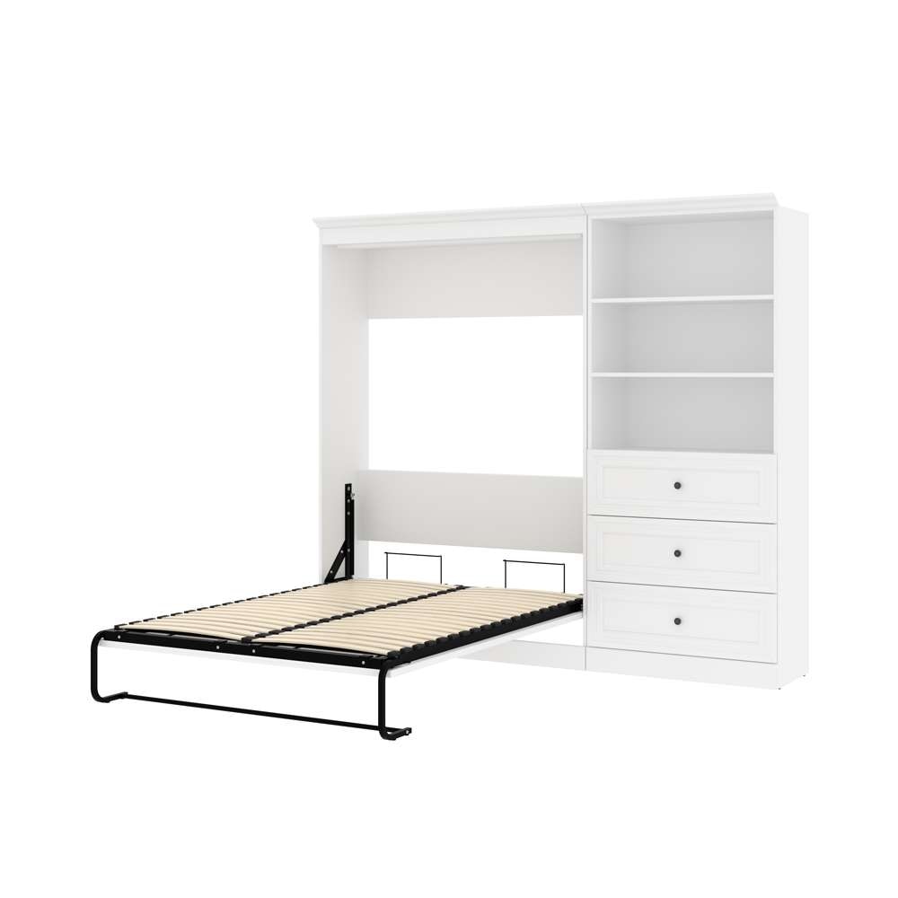 Bestar - Versatile Full Murphy Bed and Shelving Unit with Drawers (95W) in White - 40895-17 veiw 7
