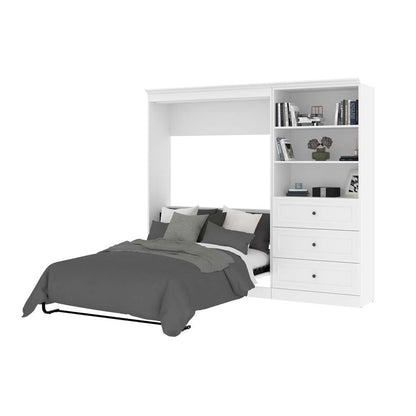 Bestar - Versatile Full Murphy Bed and Shelving Unit with Drawers (95W) in White - 40895-17 veiw 8