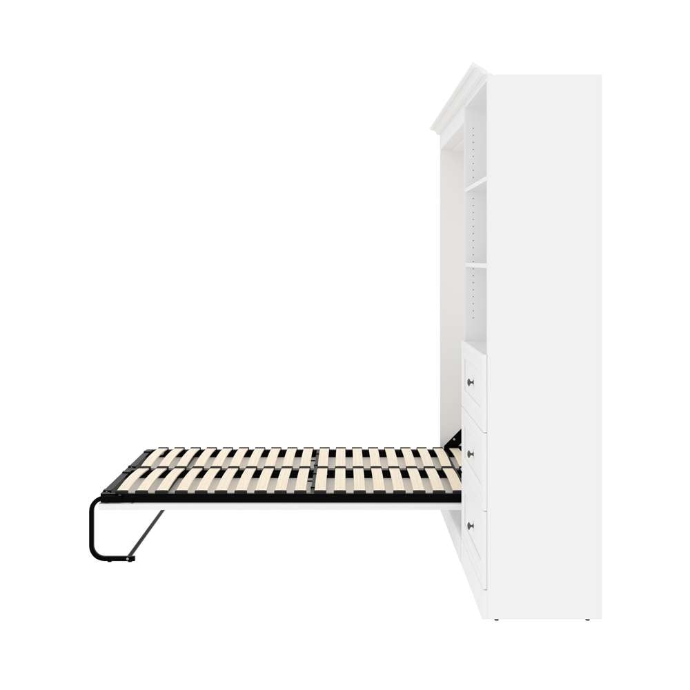 Bestar - Versatile Full Murphy Bed and Shelving Unit with Drawers (95W) in White - 40895-17 veiw 10