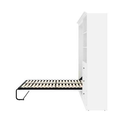 Bestar - Versatile Full Murphy Bed and Shelving Unit with Drawers (95W) in White - 40895-17 veiw 10