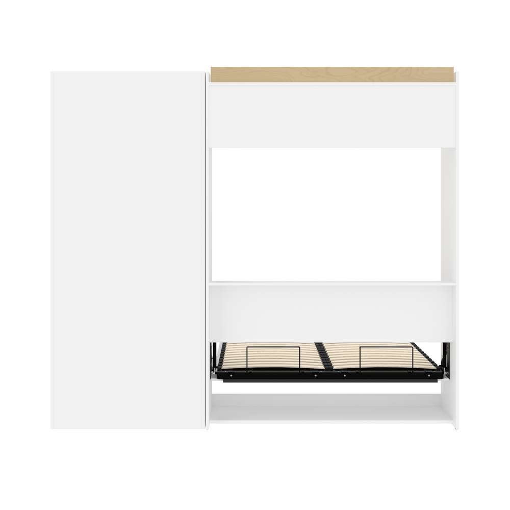 Bestar - Versatile Full Murphy Bed and Shelving Unit with Drawers (95W) in White - 40895-17 veiw 11