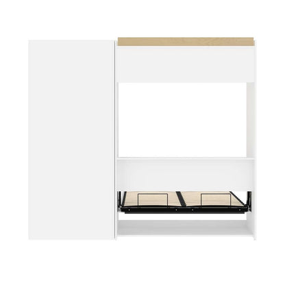 Bestar - Versatile Full Murphy Bed and Shelving Unit with Drawers (95W) in White - 40895-17 veiw 11