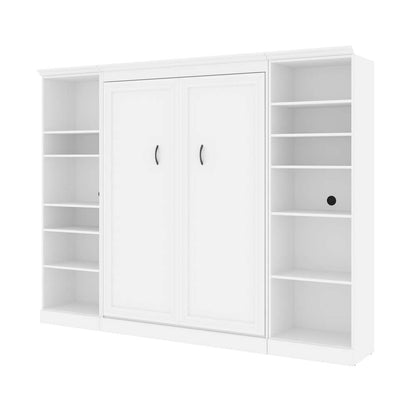 Bestar - Versatile Full Murphy Bed with 2 Shelving Units (109W) in White - 40891-17 veiw 1