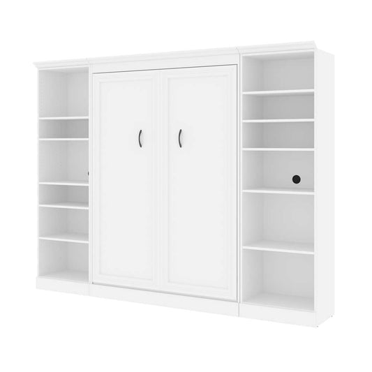 Bestar - Versatile Full Murphy Bed with 2 Shelving Units (109W) in White - 40891-17 veiw 1