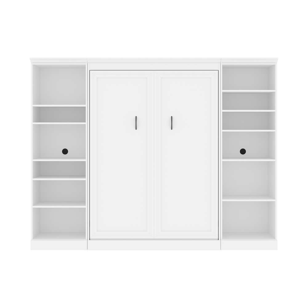 Bestar - Versatile Full Murphy Bed with 2 Shelving Units (109W) in White - 40891-17 veiw 3