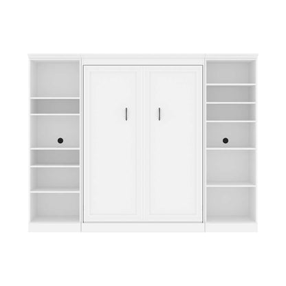 Bestar - Versatile Full Murphy Bed with 2 Shelving Units (109W) in White - 40891-17 veiw 3