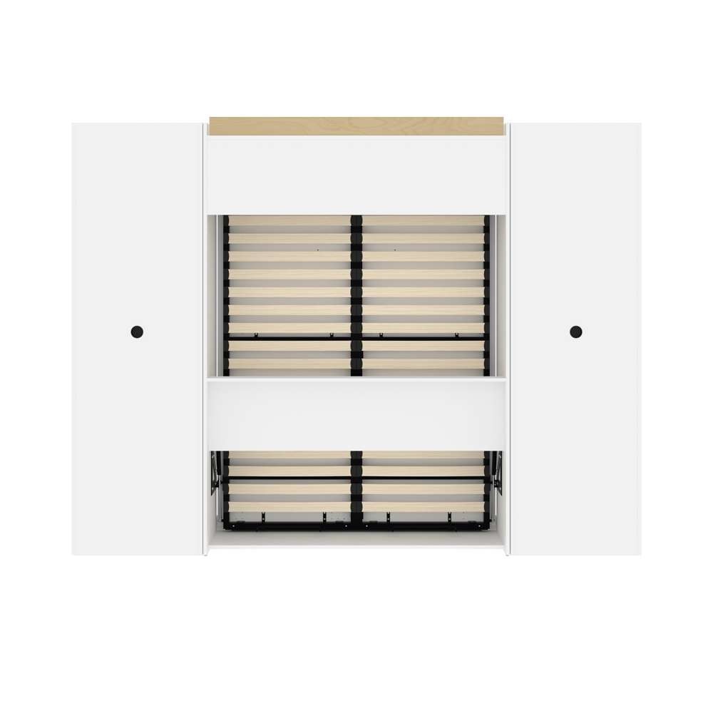 Bestar - Versatile Full Murphy Bed with 2 Shelving Units (109W) in White - 40891-17 veiw 5
