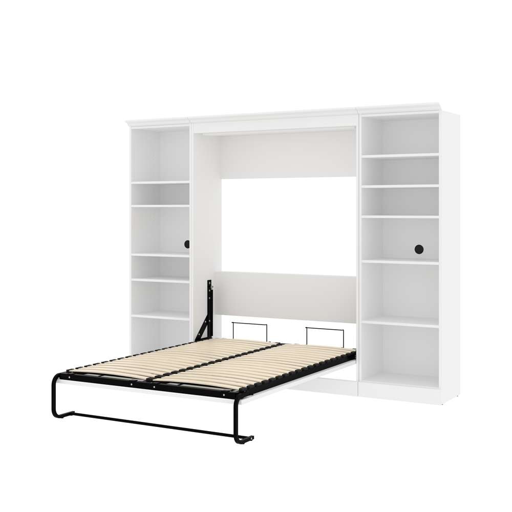 Bestar - Versatile Full Murphy Bed with 2 Shelving Units (109W) in White - 40891-17 veiw 7