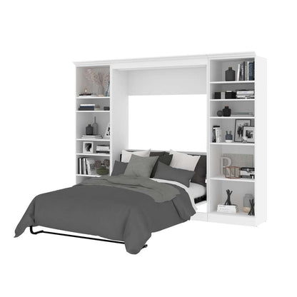 Bestar - Versatile Full Murphy Bed with 2 Shelving Units (109W) in White - 40891-17 veiw 8