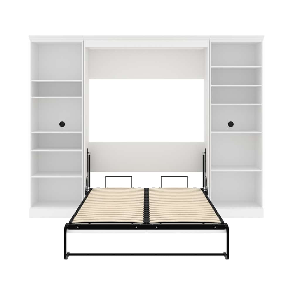 Bestar - Versatile Full Murphy Bed with 2 Shelving Units (109W) in White - 40891-17 veiw 9