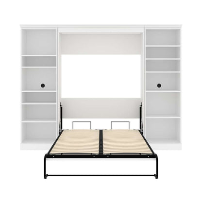 Bestar - Versatile Full Murphy Bed with 2 Shelving Units (109W) in White - 40891-17 veiw 9