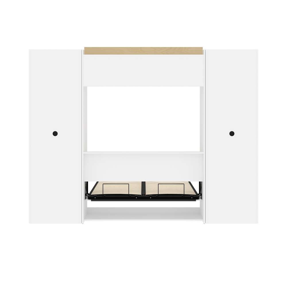 Bestar - Versatile Full Murphy Bed with 2 Shelving Units (109W) in White - 40891-17 veiw 11