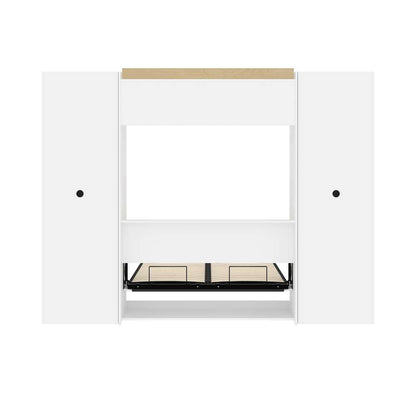 Bestar - Versatile Full Murphy Bed with 2 Shelving Units (109W) in White - 40891-17 veiw 11