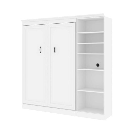 Bestar - Versatile Full Murphy Bed with Shelving Unit (84W) in White - 40890-17 veiw 1