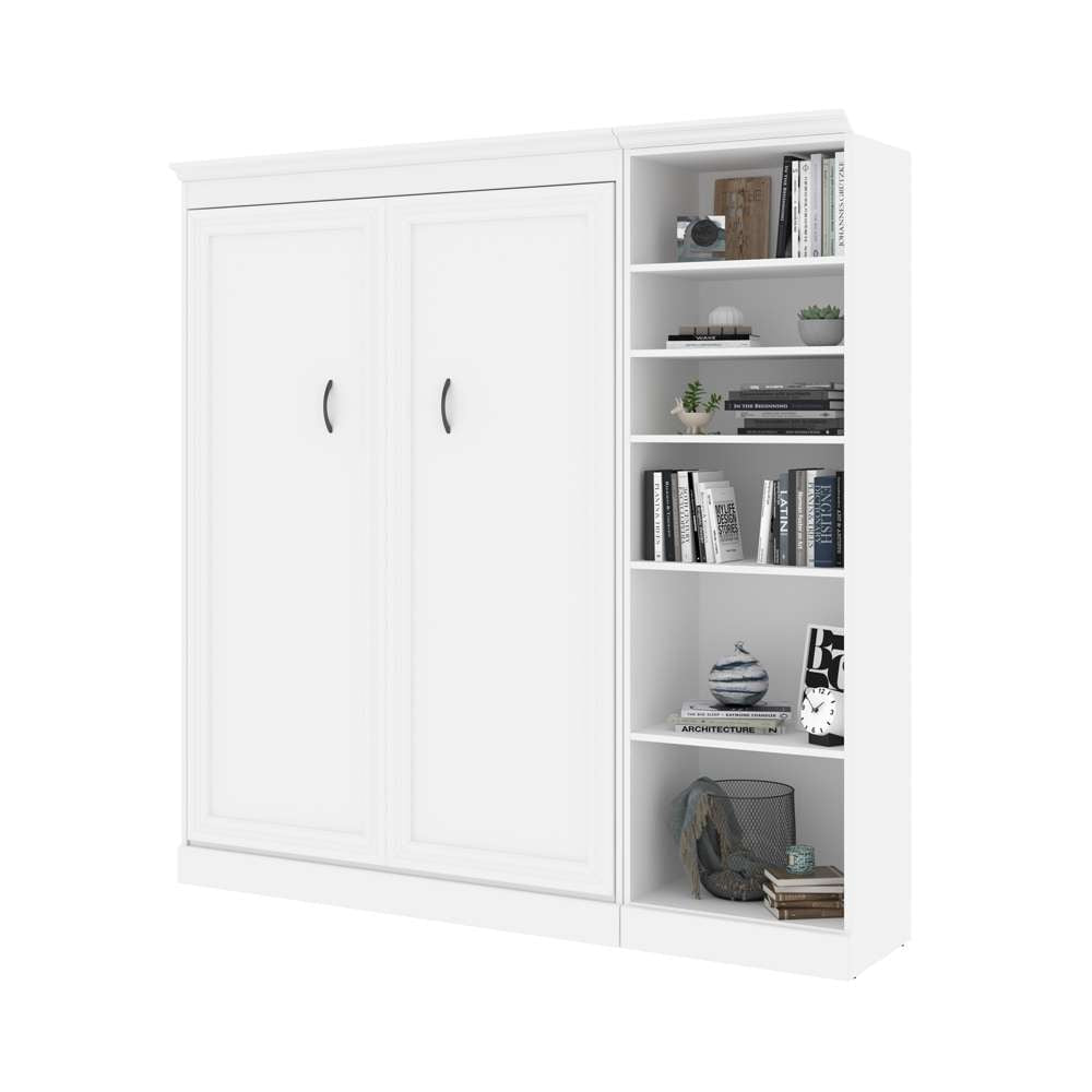 Bestar - Versatile Full Murphy Bed with Shelving Unit (84W) in White - 40890-17 veiw 2