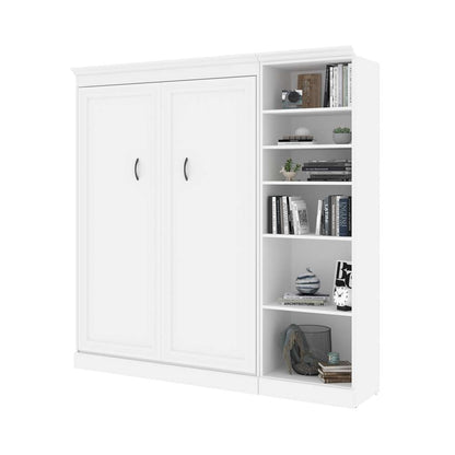 Bestar - Versatile Full Murphy Bed with Shelving Unit (84W) in White - 40890-17 veiw 2