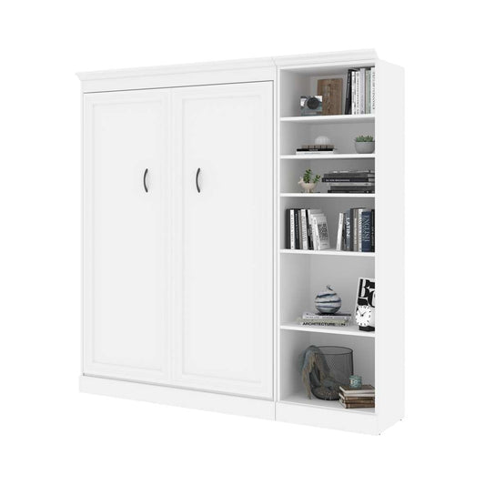 Bestar - Versatile Full Murphy Bed with Shelving Unit (84W) in White - 40890-17 veiw 2