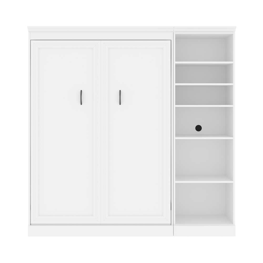 Bestar - Versatile Full Murphy Bed with Shelving Unit (84W) in White - 40890-17 veiw 3