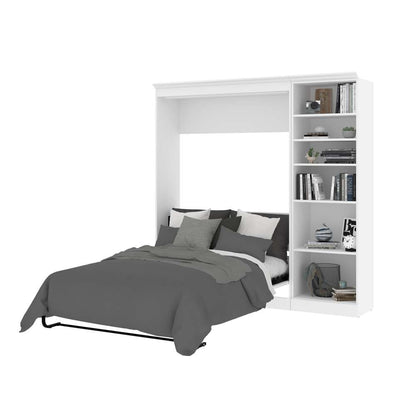 Bestar - Versatile Full Murphy Bed with Shelving Unit (84W) in White - 40890-17 veiw 8