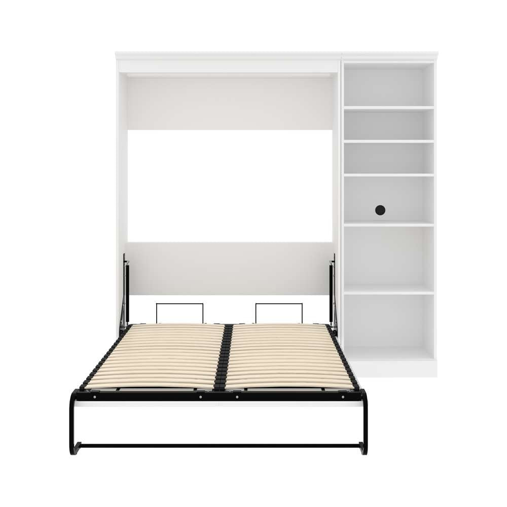Bestar - Versatile Full Murphy Bed with Shelving Unit (84W) in White - 40890-17 veiw 9