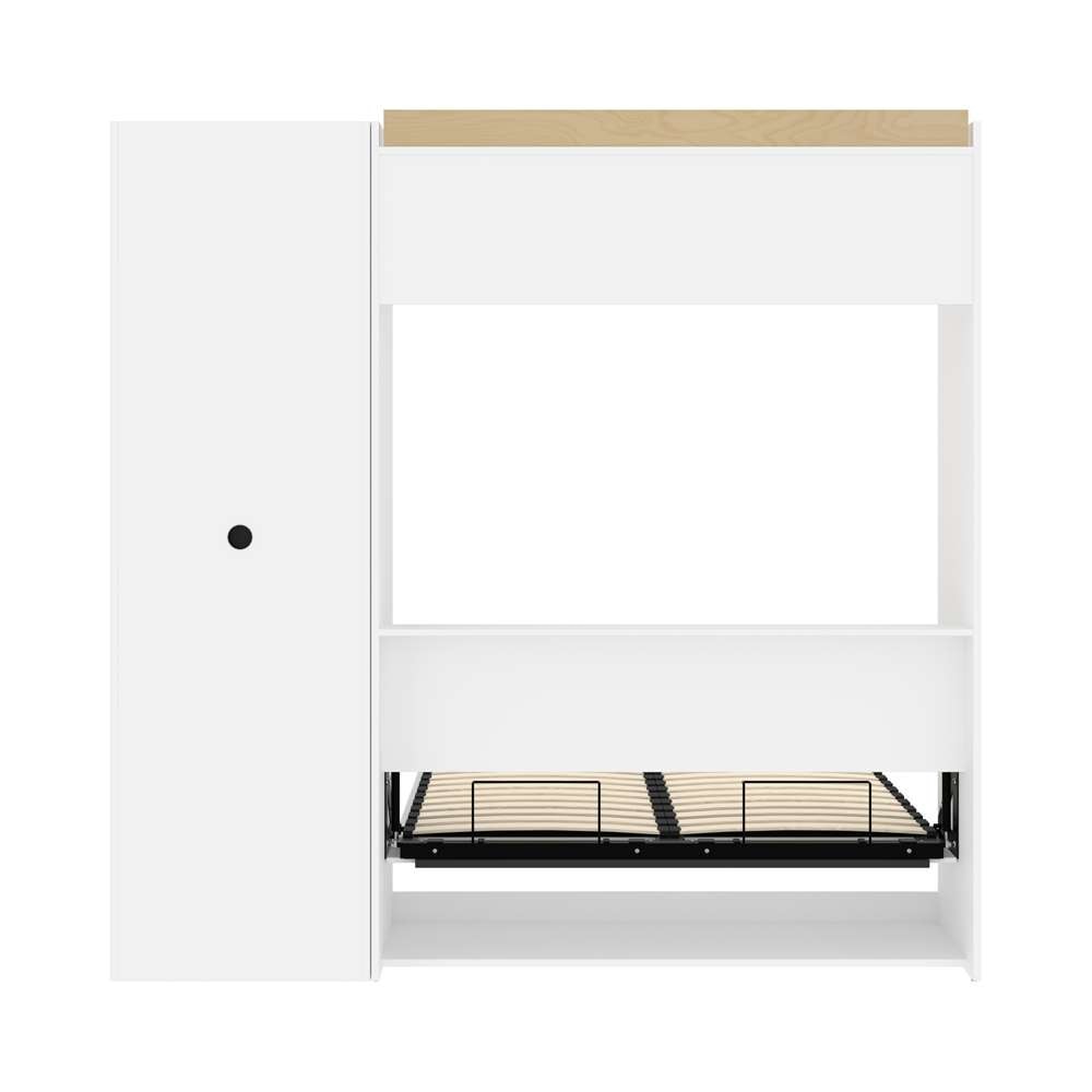 Bestar - Versatile Full Murphy Bed with Shelving Unit (84W) in White - 40890-17 veiw 11