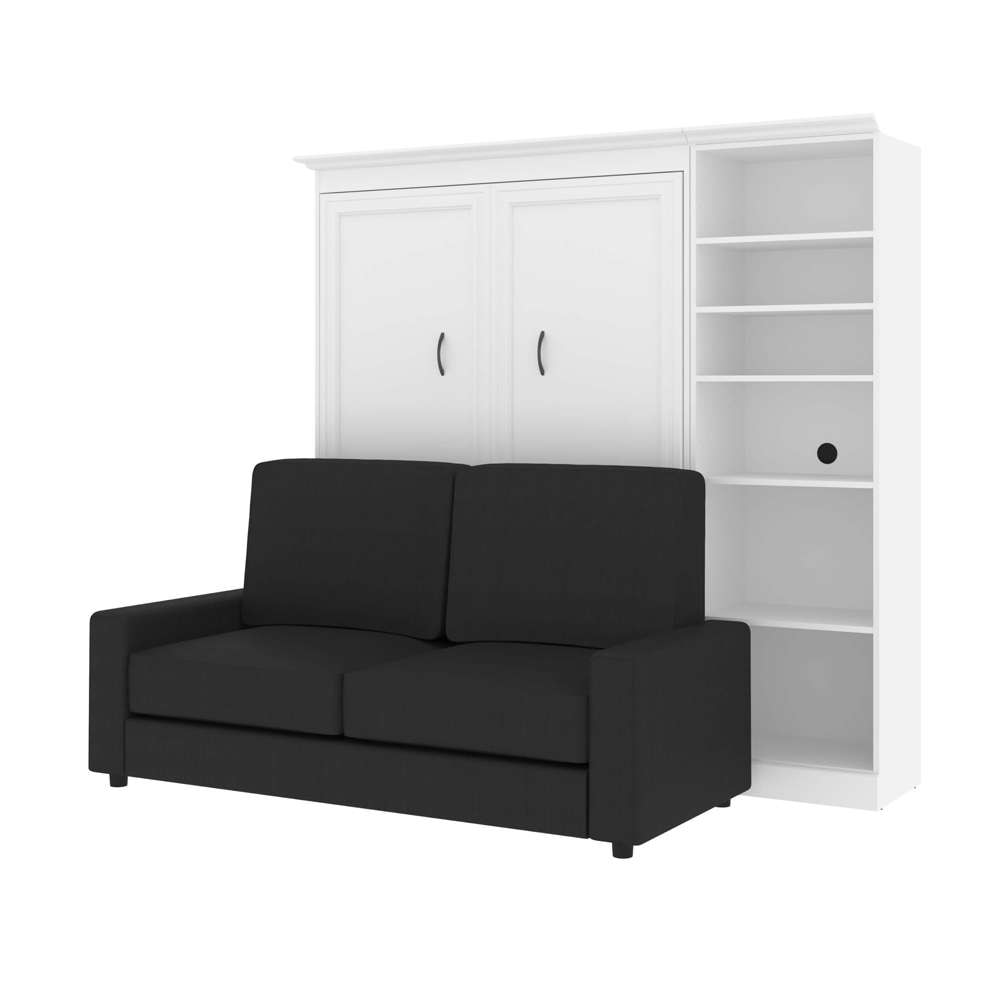 Bestar - Versatile Full Murphy Bed with Sofa and Shelving Unit (84W) in White - 40790-000017 veiw 1