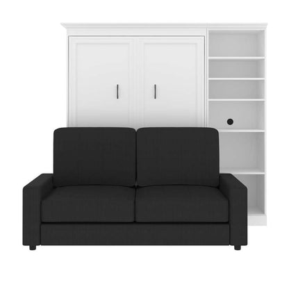 Bestar - Versatile Full Murphy Bed with Sofa and Shelving Unit (84W) in White - 40790-000017 veiw 3