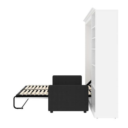 Bestar - Versatile Full Murphy Bed with Sofa and Shelving Unit (84W) in White - 40790-000017 veiw 9